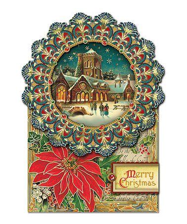 Punch Studio Cathedral Blue Frame Dimensional Embellished Holiday