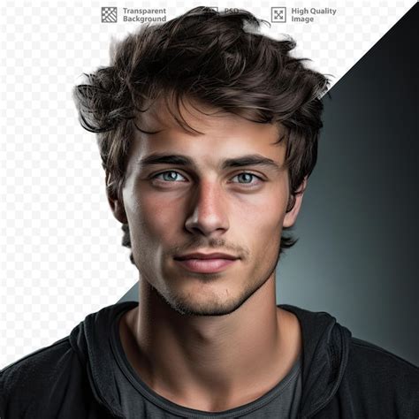 Un Hombre Con Barba Y Una Camisa Negra Con Un Logo Blanco Archivo