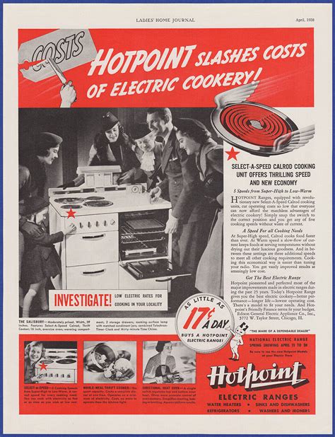 Vintage 1938 Hotpoint Electric Range Stove Oven Kitchen Appliance 30 S Print Ad Ebay