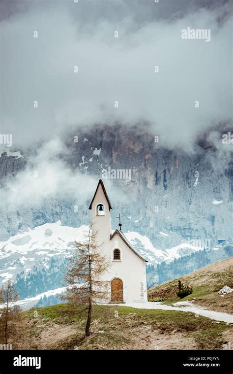 Lonely Chapel In Remote Italian Tyrol Mountains Stock Photo Alamy