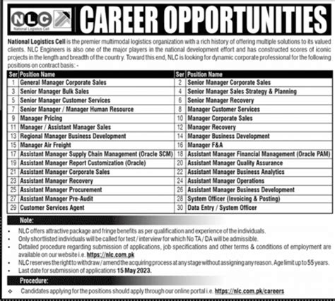 Nlc Jobs National Logistics Cell Career Apply Online