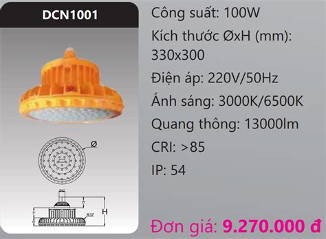 ĐÈN LED CÔNG NGHIỆP CHỐNG NỔ DUHAL 100W DCN1001 ĐÈN DUHAL ĐÈN LED DUHAL