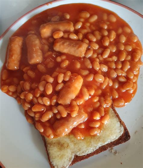 Bri Ish Cuisine Baked Beans And Sausage On Cheese On Toast Straight From My Mum S Kitchen R