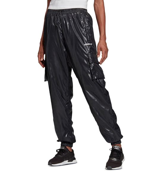 Adidas Shiny Cargo Pants In Black Lyst