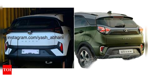 Tata Nexon Facelift S Rear Design Leaked I20 Like Tail Lights New