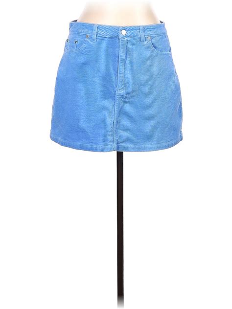 H M Solid Blue Casual Skirt Size 12 68 Off ThredUP