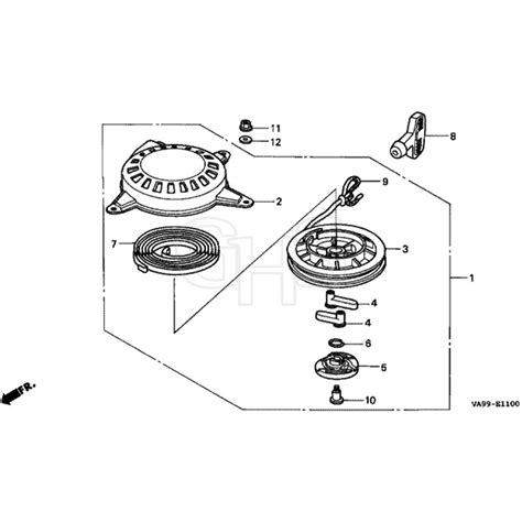 Honda HRB423K1 SDE MZBC 8100001 Recoil Starter Diagram GHS