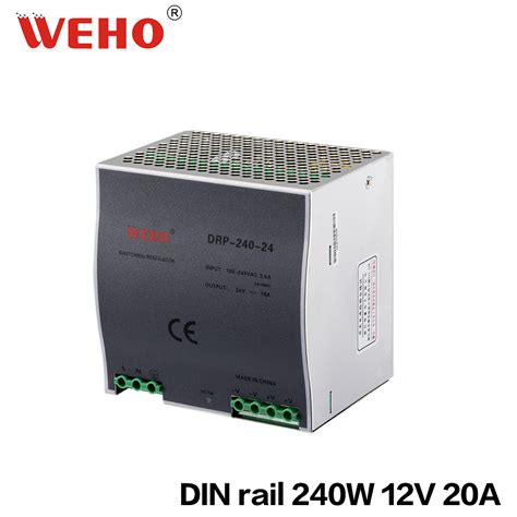 Din Rail Ac To Dc Smps Drp 240 24 240w 24v 10a Single Output Industrial High Efficiency Power