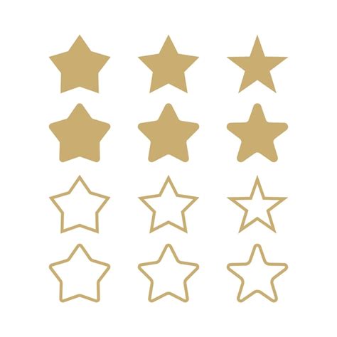 Conjunto De Estrelas Douradas Vetor Grátis