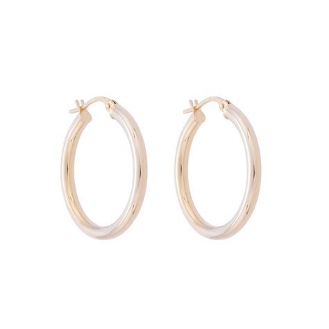 9ct Yellow Gold Rounded 25mm Plain Hoops