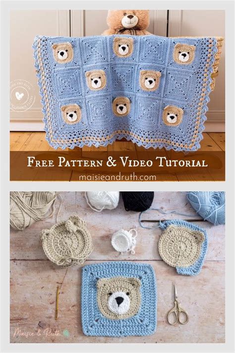 Bear Baby Blanket Free Crochet Pattern And Video Tutorial Crochet