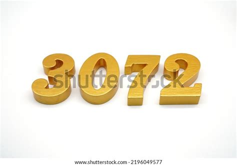 Number 3072 Made Goldpainted Teak 1 Stock Photo 2196049577 | Shutterstock