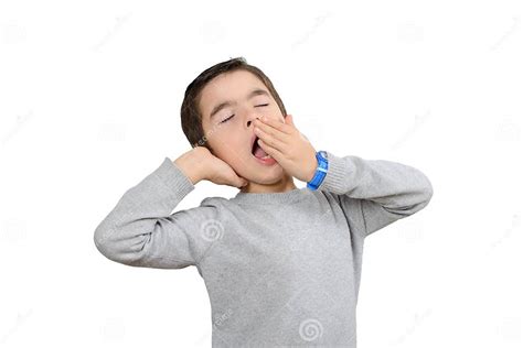 Boy Is Stretching And Yawning Stock Image Image Of Body Childhood