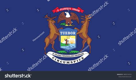 National Flag Michigan Vector Illustration Vector Stock Vector (Royalty ...