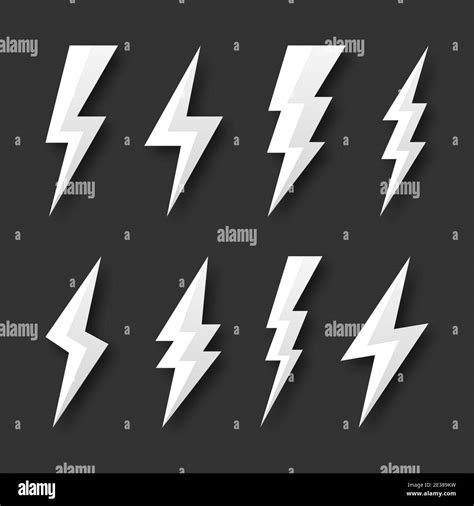 Lightning Bolt Icons Collection Flash Symbol Thunderbolt Simple