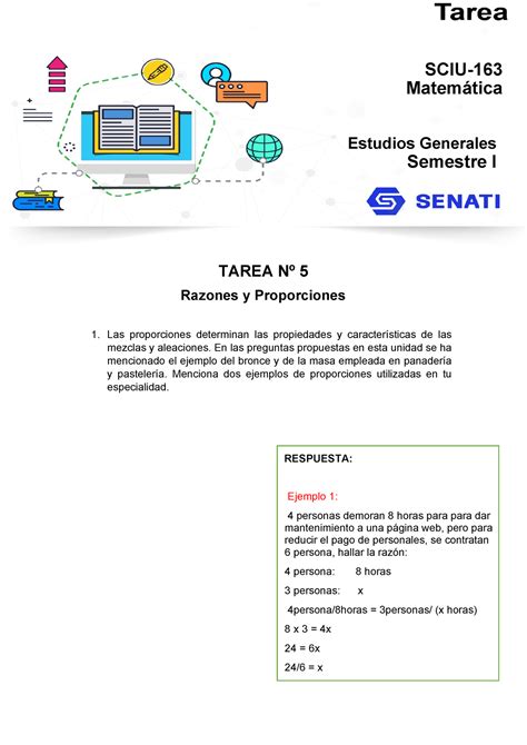 Unidad Tarea N Razones Y Proporciones Las Proporciones