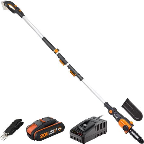 Worx Elagueuse Tronçonneuse Sur Tige Télescopique 20v 2ah Wg349e ⌀ 20 Cm Hauteur De