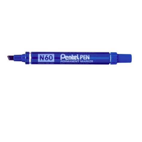 Pentel N Permanent Marker Chisel Tip Mm Line Blue Pack