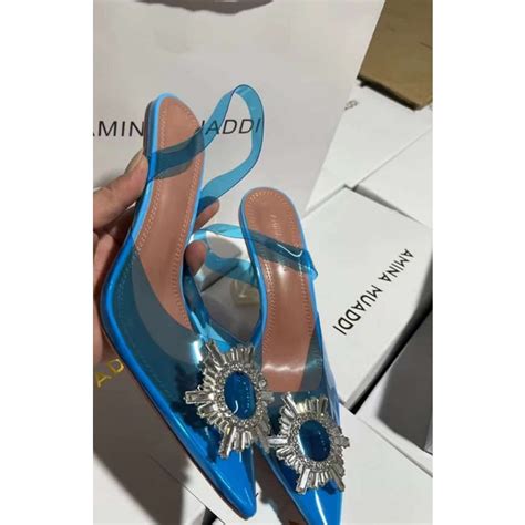 Jual Heels Kaca Transparan Amina Muaddi 01 9cm Shopee Indonesia