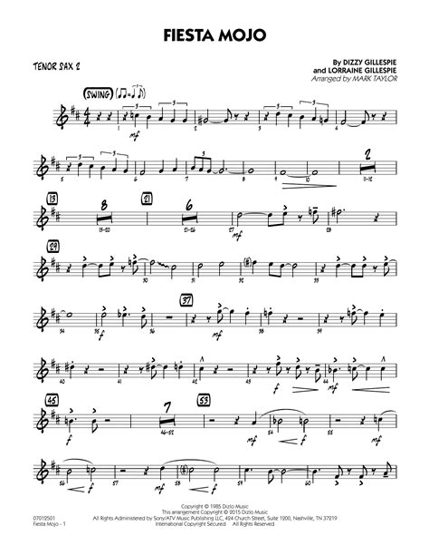 Fiesta Mojo Tenor Sax 2 By Mark Taylor Sheet Music For Jazz Ensemble At Sheet Music Direct