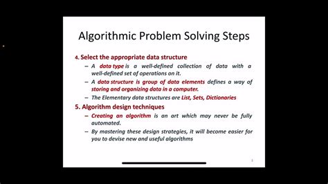 GE 3151 PSPP Algorithmic Problem Solving Techniques YouTube