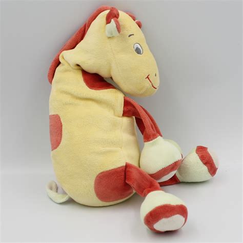 Doudou Girafe Jaune Rouge Vert SUCRE D ORGE