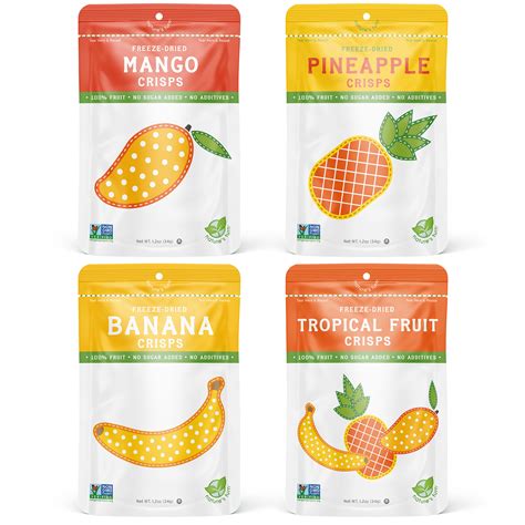 Natures Turn Freeze Dried Tropical Fruit Crisps Variety Pack 4 Pack