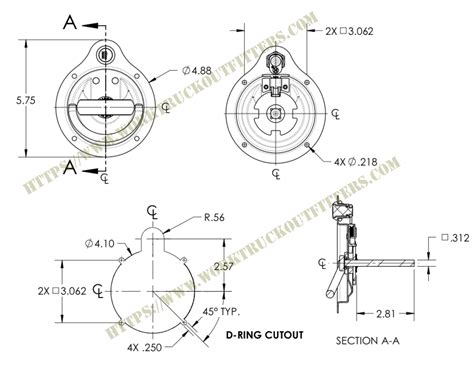 D Ring Handle 279s Ss 1250 With Square Shaft Stainless Small