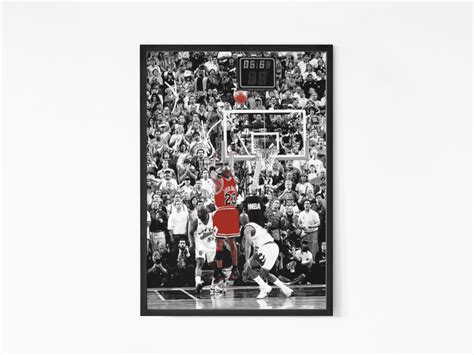 Classic Slam Dunk Michael Jordan Wall Art Glass Framed Sports