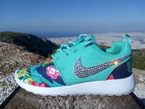 Shoes Custom Nike Roshe Floral Nike Swarovski Womens Nike Shoes