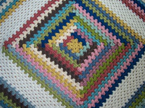 Crochet Square Blanket Kare Knitting Yarn Log Cabin Granny