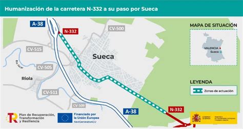 Obras de humanización de la N 332 a su paso por Sueca