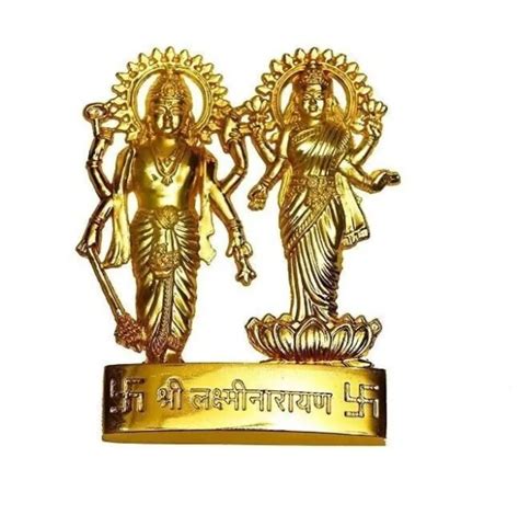 Devanyam Lord Vishnu Avec Lakshmi Statue Laxmi Narayan En Laiton