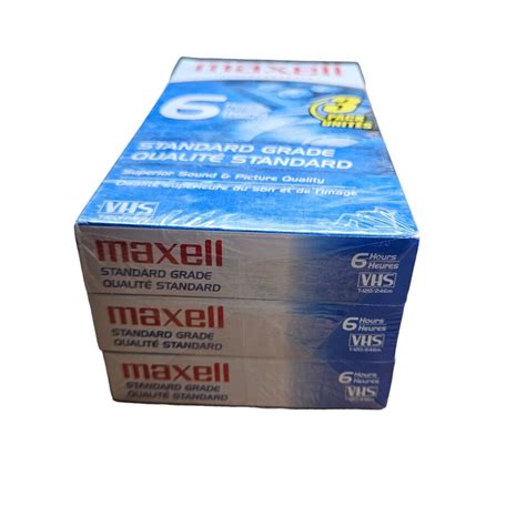 Maxell T120 GX Silver High Quality VHS NEW VCR Video 3 Pack Blank Tapes