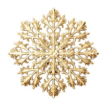 Gold Elegant Snowflake Gold Golden Snow PNG Transparent Image And