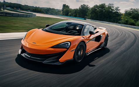 Download wallpapers McLaren 600LT, 2018, orange supercar, race track, racing cars, British ...