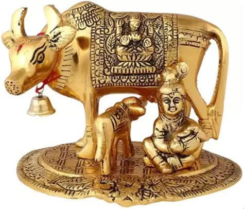 Kamdhenu Cow Calf Metal Statue At Rs 585 Kamadhenu Cow And Calf