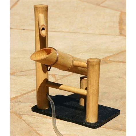 Bamboo Accents In Rocking Fountain Spout And Pump Kit Bamboo