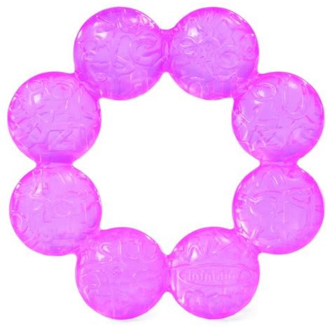 Infantino Baby Teether Soother Cooling Textured Teething Ring Pink Or