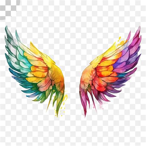 Premium Psd The Wings Of The Rainbow Rainbow Wings Png Download