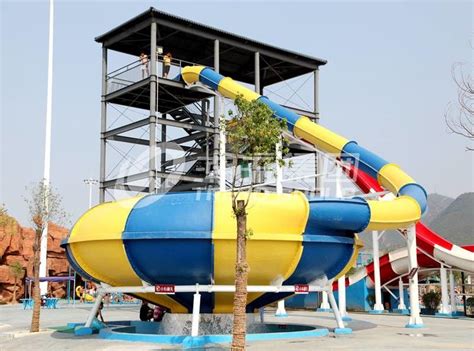 Big Water Park Commercial Fiberglass Water Slides Fiberglass Pool Slide