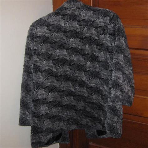 Alfred Dunner Black And Gray Patterned Faux Fur Depop