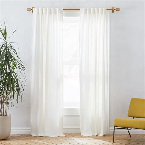 Oversized Adjustable Curtain Rod W Cylinder Finials West Elm