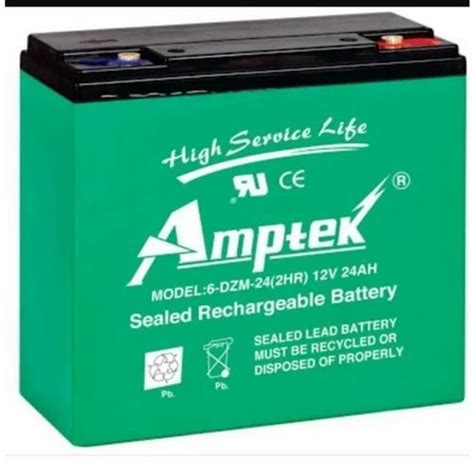 Amptek 6 DZM 24 12V 24Ah Sealed Lead Acid Electric Bike Battery