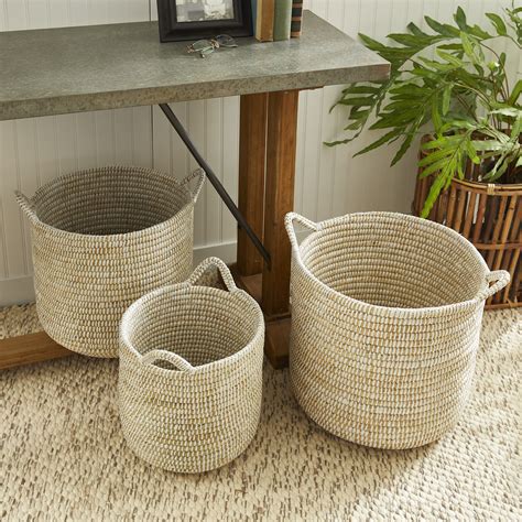 Birch Lane™ Vira 3 Piece Seagrass General Basket Set Wayfair