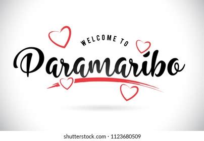 Paramaribo Welcome Word Text Handwritten Font Stock Vector Royalty