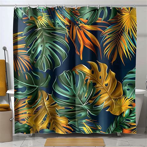 Vibrant Tropical Rainforest Shower Curtain Stylish Modern Design With