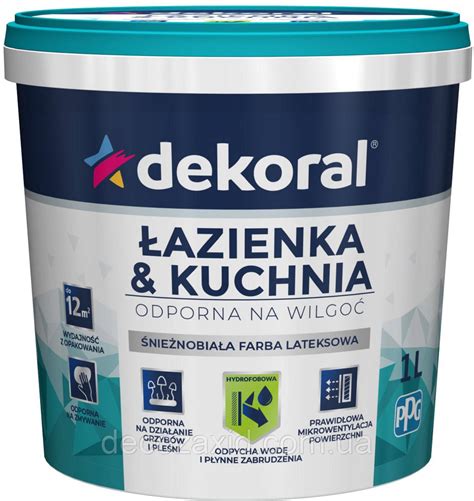 Краска Латексная Влагостойкая для Ванных Комнат и Кухонь Dekoral ...