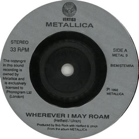 Metallica Wherever I May Roam Inj Uk Vinyl Single Inch Record