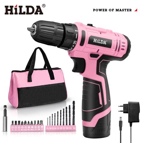 HILDA HILDA Rechargeable Impact Drill Lithium Battery 12v Flashlight